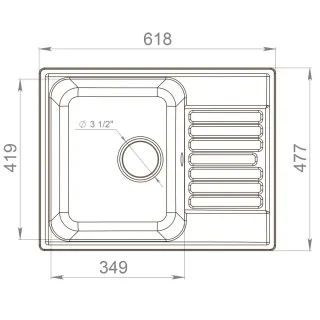 Мойка кухонная Reflexion Prima 60-BE RF0460BL черный